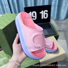 Slippers G Makaron Color Thick Bottom Summer New Type Muffin Height Candy Platform Shoes Matching Sandals Female T2302113
