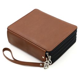 Bags 160 Leather Holder Portable School Coloured Pencil Case Large Capacity Pen Pencil Bag For Student Art Supplies