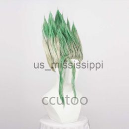 Cosplay Wigs Anime Dr Stone Costume Ishigami Senkuu Cosplay Wig Green Short Straight Synthetic Hair Halloween Party Carnival Props Wig Cap x0901 LF2309081