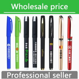 Pens 100pcs/lot Custom Gel Pen Custom Printing Advertising Pen Custom Signature Pen Plastic Black Pen Stationery Wholesale