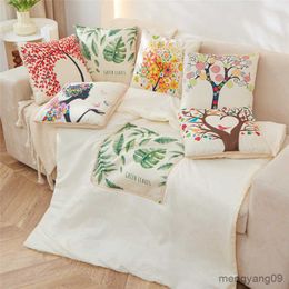 Cushion/Decorative In Cushion Portable Foldable Throw With Zipper Closure Sofa Car Office Nap Blanket Quilt Bedding Home Decor R230629