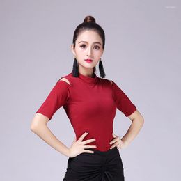 Stage Wear Spring And Autumn Women Latin Dance Top Long Sleeves Short Sexy Female Competition Ballroom Samba Dancing Jacket