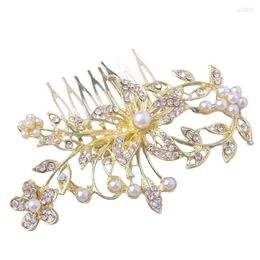 Hair Clips Girl's 8-Teeth Comb With Color-preserving Alloy Crystal Flower For Bridesmaid Wedding Dating Shopping