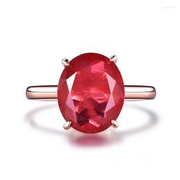 Cluster Rings TKJ Charm Oval Shape Luck Red Gemstone Real 925 Sterling Silver Ruby For Women Friendship Gifts