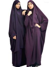Ethnic Clothing 10 Colors Hooded Muslim Women Hijab Dress Prayer Garment Jilbab Abaya Long Khimar Full Cover Ramadan Gown Islamic Clothes