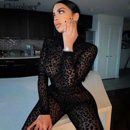 Women's Jumpsuits Rompers Chicology Leopard Mesh Winter Fall Long Jumpsuit Sexy Y2K Club Outfits Women 2020 Fashion Clothes Bodycon One Piece Streetwear J230629