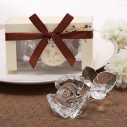 Party Favour 10pcs Crystal Rose Leaf Ornaments Furnishing Articles For Wedding Baby Shower Birthday Gift Souvenirs