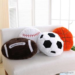 Cushion/Decorative Soft Plush Sofa Cushion Sports Cushion For Living Room Home Decor Creative Basketball Football-shaped Cushion Gifts R230629