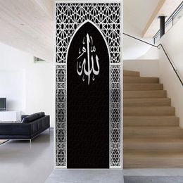 Clothing Muslim Style Imitation Black Sier Door Frame Home Decor Living Room Art Mural Door Wall Sticker Peel & Sticker Vinly Wallpaper