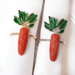 Table Napkin 4Pcs Carrot Pattern Easter Ring Stunning Metal Cute Vegetables Serviette Buckles Decoration