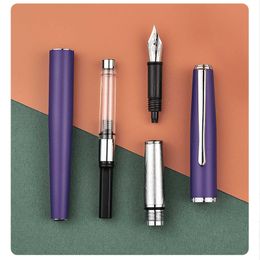 Pens Purple Hongdian 920C Metal Iridium Fountain Pen Extra Fine/ Fine Pen Nib Writing school office Gifts pen for students
