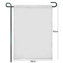 Blank Sublimation Garden Flag 100% Polyester 3 Layers White Banner Flags Triple Ply with Black Shading Cloth Heat Transf