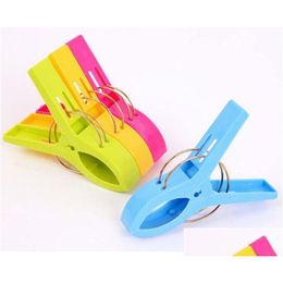 Hooks Rails 11.5 Cmlarge Bright Colour Clothes Clip Plastic Beach Towel Pegs Clothespin Clips To Sunbed Mticolor Xb1 Drop Delivery Dhjsw