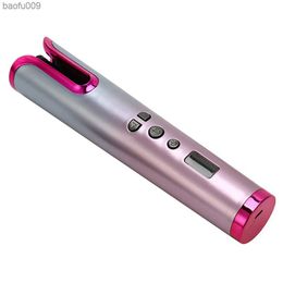 Automatic Hair Curler LCD Display Cordless Electric Auto Rotate Curling Irons For Travel Home Use Hair Waves Styler L230520