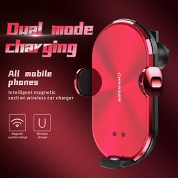 Mobile Phone Holder For Car Accessory High Power Wireless Fast Charge Smart Magnetic Suction For Android And Apple Cellphones