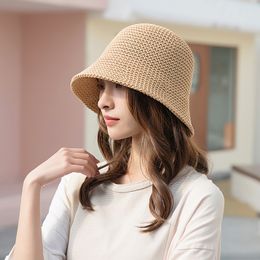 New Breathable Bucket Hat Women Summer Straw Hats Female Fashion Travel Panama Lady Sunshade Sunscreen Sun Basin Caps