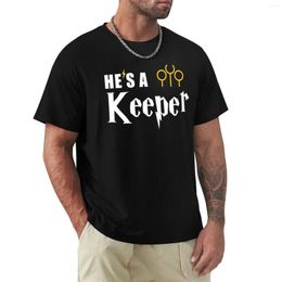 Men's Tank Tops Funny He's A Keeper - Cute Couples Statement T-Shirt Oversized T Shirts Kawaii Clothes Heavyweight For Men