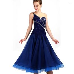 Stage Wear Women Ladies Custom Size Competition Sexy Navy Waltz Dance Costume