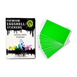 Paper Blank Fluorescent Green Eggshell Stickers for Graffiti Street Art Slaps Size 3.93"x2.36"