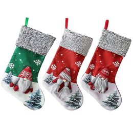 Christmas Decorations Stocking 3D Plush Swedish Santa Gnome Gift Socks Family Holiday Party Fireplace Hanging Ornament Xbjk2110 Drop Dhpbu