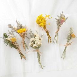Dried Flowers Preserved Bouquet Babysbreath Mini Rose Flower Natural Forget Not Me Home Wedding Party Decoration
