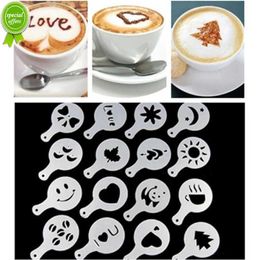 20PCS Coffee Printing Model Latte Cappuccino Stencils Fancy Foam Cake Stencils Plastic Coffee Drawing Mould Powdered Sieve Tools