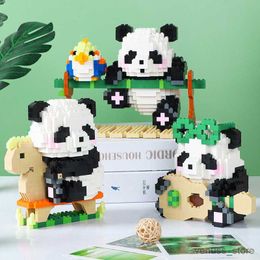 Blocchi Chitarra Panda Uccello Micro Blocchi di Costruzione Animale Assemblaggio Pixel Modello Mini Plastica Figura Per Giocattoli Per Bambini Regalo R230629