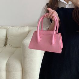 Evening Bags Fashion Pink Small Square Women Clutch Purse Handbags Simple Ladies Messenger Bag Solid Colour Female Shoulder Crossbody 230629