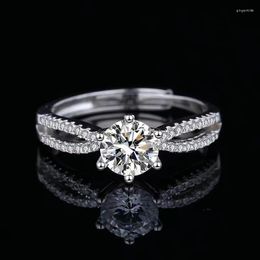 Cluster Rings Moissanite Diamond Ring 1 Fashion Simple Proposal Wedding Design Sweet
