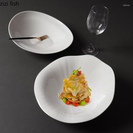 Bowls Simple And Creative Pure White Ceramic Bowl El Restaurant Special-shaped Tableware Egg-shaped Fruit Salad Soup