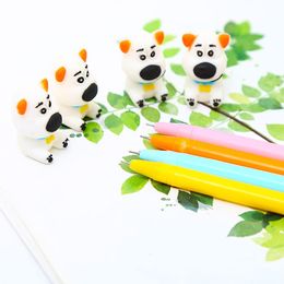 Pens 36Pcs/Set Korean 3D Dog Cute Pens Kawaii Animal Fun Gel Pen Funny Stationery Writing Blue Ink Ballpoint School Stuff Thing Goods