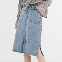 Skirts Top Quality 2023 Woman Jeans Skirt Womens Midi Summer Women Split Fork Clothing Women's Denim Mujer Faldas TN2792