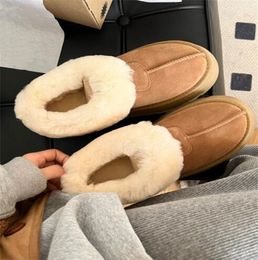 Fashion Women Classic Chestnut Fur Sheepskin Tazz Thicken Platform Boot Shoes Suede Upper Comfort Fall Winter Boots