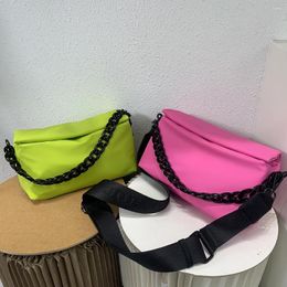 Evening Bags 2023 Summer Crossbody Bag Brand Design Nylon Oxford Waterproof Candy Colour Big Chain Messenger Female Casual Sports