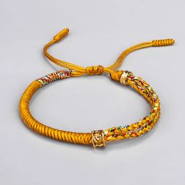 Handmade Bracelet Tibetan Buddhist Six-character Mantra Beads Braided Cotton Lucky Rope Bracelets For Women Men Amulet Jewellry