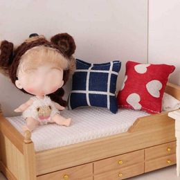 Cushion/Decorative Dollhouse Mini Cushion Doll House Sofa Couch Bed Miniature Furniture Toys For Living Room