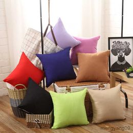 Cushion/Decorative Simple Candy Colour Cushion Cover Solid Colour Throw Case For Sofa Home Decorative Car Cushion Cover R230630