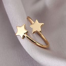 Women Rings Simple and Fashionable Pentagram Opening Ring Female Minority Design Adjustable Ring