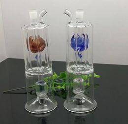 Glass Smoking Pipes Manufacture Hand-blown hookah Bongs Double layer partition filtered glass water pipe