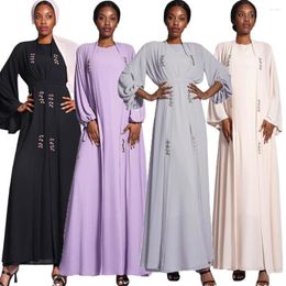 Ethnic Clothing Chiffon Open Abaya Dubai Turkey Muslim Hijab Dress Eid Abayas For Women Casual Kaftan Cardigan Kimono Arab Islam Jalabiya