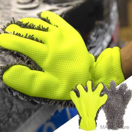 Glove Car Wash Scratch Microfiber Interior Exterior Cleaning Gloves Auto for Cleaning Tight R230629