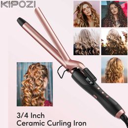 KIPOZI KP-216B19XL Professional Ceramic Hair Curler Lcd Curling Iron Roller Curls Wand Waver Fashion Styling Tools L230520