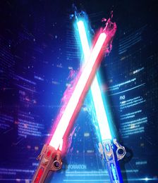 Led Sword/Gun Retractable Rgb Cosplay Double Edge Light Sword Laser Sword 7 Colours Switchable Sound and Light Boys and Girls