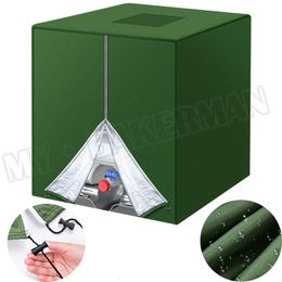 Dust Cover 210D Green Ibc Water Tank Cover Container Aluminium Waterproof Dust Cover Rainwater Tank Oxford Cloth Uv Protection Cover 230628