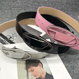 Stylish Leather Belt For Women Pink Designers Belts Fashion Brand Waistband Silver Smooth Buckle belt men Ceinture D Embellished Dress Jeans