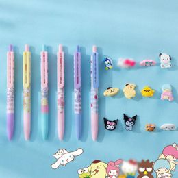 Pens 36 pcs/lot Kawaii Dog Cat Press Gel Pen Cute 0.5mm Black Ink Signature Pens Promotional Gift Stationery School Supplies