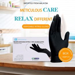 Disposable Gloves 100PcsBox Disposable Nitrile Gloves Wear Resistant Non-Slip Gloves Household Gardening Work Protective Gloves Rubber Gloves 230628