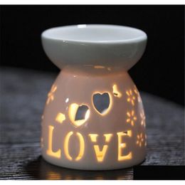 Fragrance Lamps Garden Ceramic Oil Burners Wax Melt Holders Aromatherapy Essential Aroma Lamp Diffuser Candle Tealight Holder Home B Dhvrf