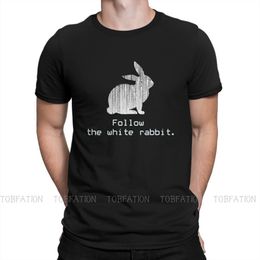 Herren-T-Shirts The Matrix Neo Film Follow the White Rabbit1 T-Shirt für Herren, großes T-Shirt mit Rundhalsausschnitt, Baumwolle, lässige Tops 230629