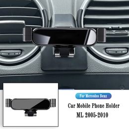 Car Phone Holder For Mercedes Benz ML W164 ML350 2005-2010 Gravity Navigation Bracket Air Outlet Clip Bracket Rotatable Support